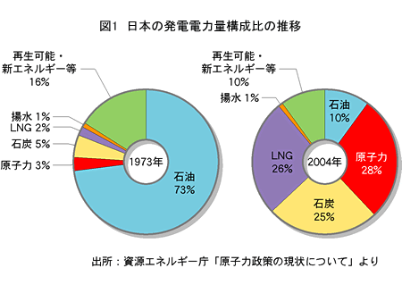 図1 日本の発電電力量構成比の推移